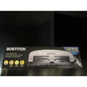 Bostitch Office 3 Hole Punch 12 Sheet Capacity Metal - Silver